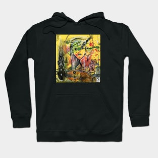 Yellow graffiti wall Hoodie